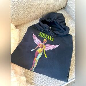 Hoodie with Nirvana print